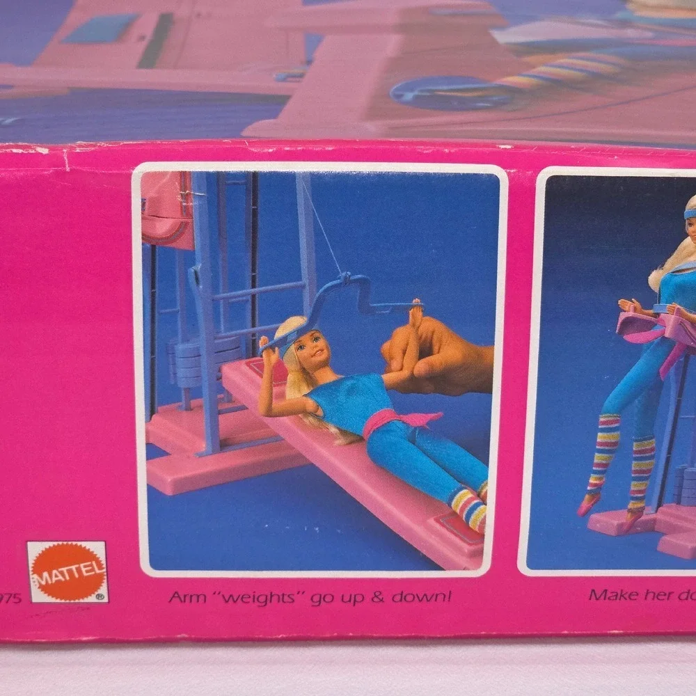 VTG Mattel 1984 Barbie Workout Center Retail BOX ONLY Display‎ Collection Flawed